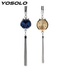 YOSOLO Auto Retrovisore Auto Specchio Orologio Interno Accessori Ciondolo Appeso Auto di Stoccaggio Profumo di Ricarica Styling Ornamento