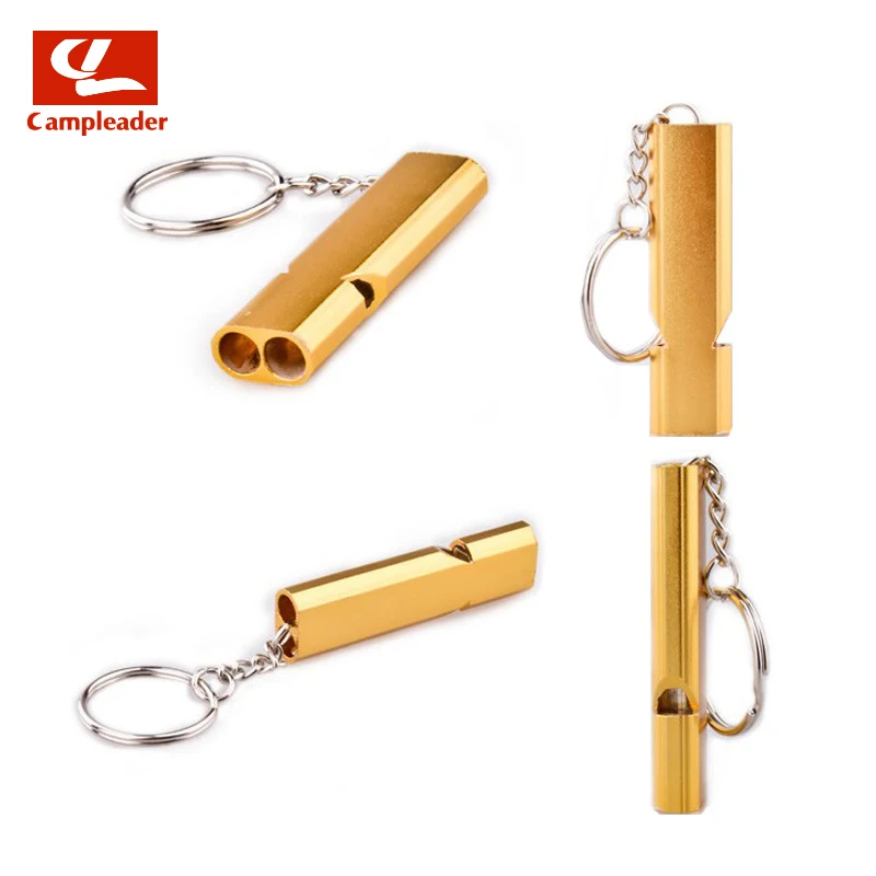 

2pcs Outdoor Whistle EDC High Frequency Dual Channel Aluminum Survival Whistle 3 Color CL172