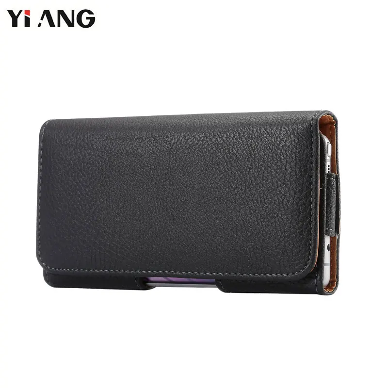 Yiang ماركة 3.5 ~ 6.4 بوصة الرجال الخصر حزم الهاتف الحقيبة أكياس هوك حلقة حزام كليب حالة الخصر حقيبة الليتشي الحبوب أكياس الهاتف المحمول