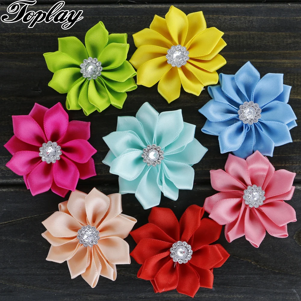 giro defensa mini Toplay 100 unids/lote 1.8 "pequeño Telas flores hechas a mano la cinta del  satén con diamantes de imitación DIY Flor del pelo Accesorios de  boda|fabric flowers|satin ribbon flowersribbon flower - AliExpress