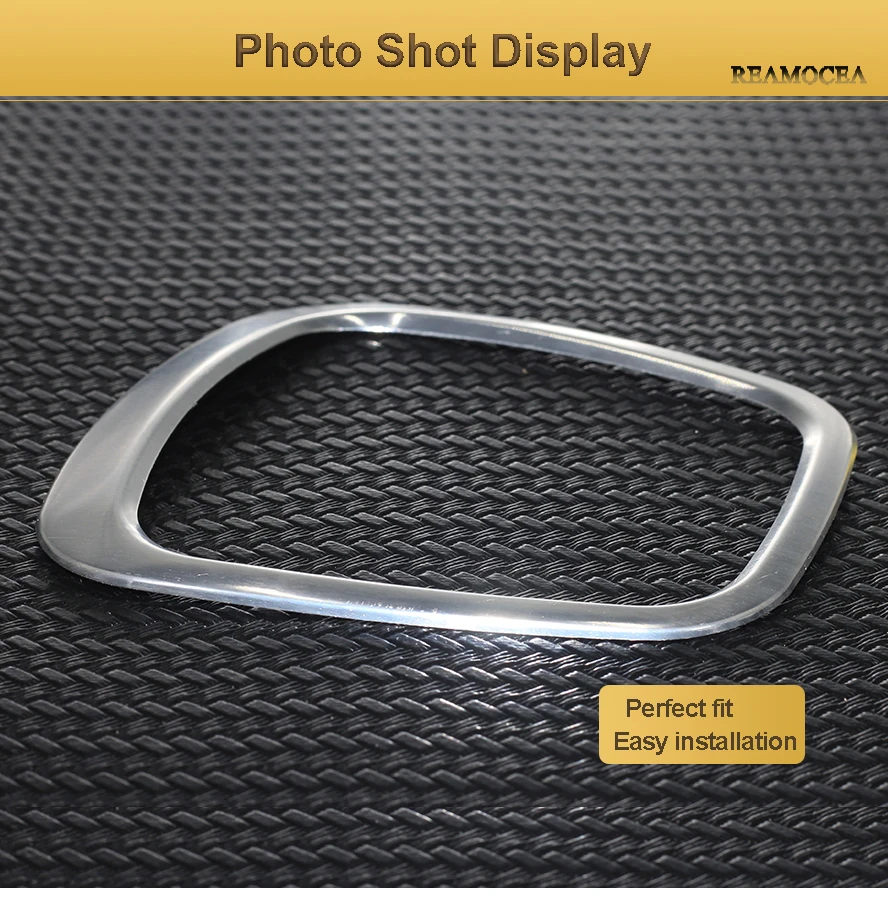 Reamocea Car Styling Aluminum Alloy Auto Steering Wheel Sticker Emblem Trim Frame Decal For Audi A3 A4L A6L Q3 Q5 (6)