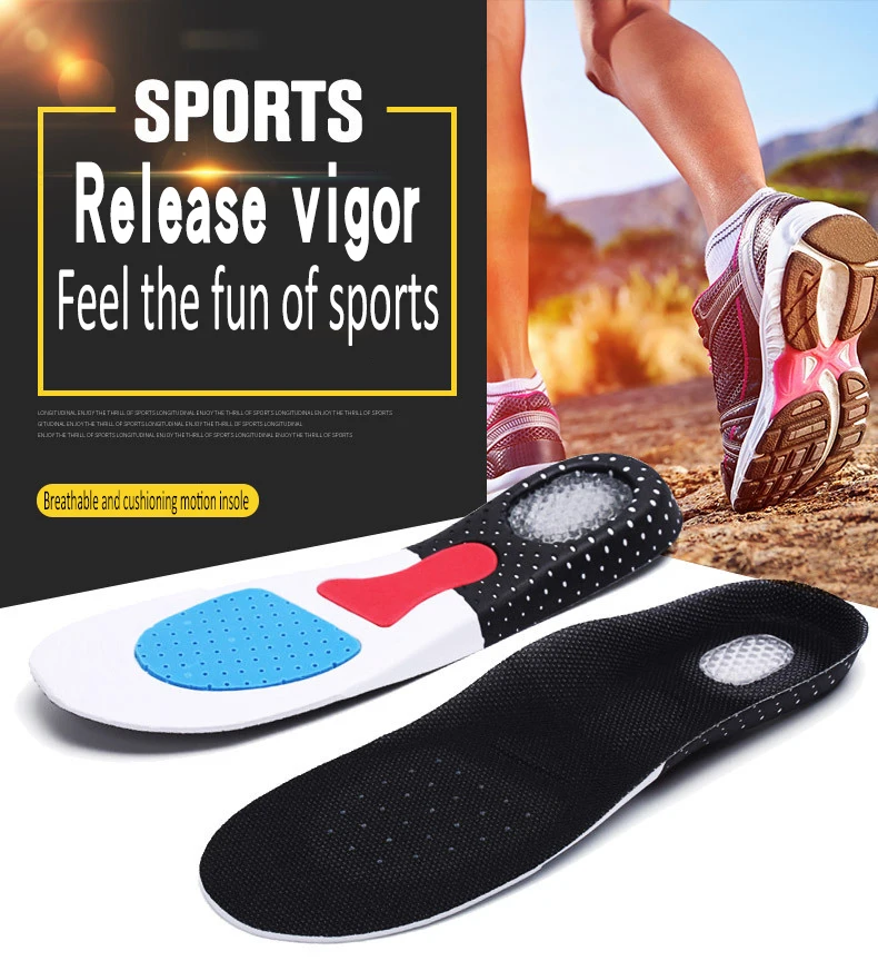 

Insoles Unisex Sport Athletic Pads Inserts Pain Relief Cut Ventilation Men Silicone EVA Insoles for shoes