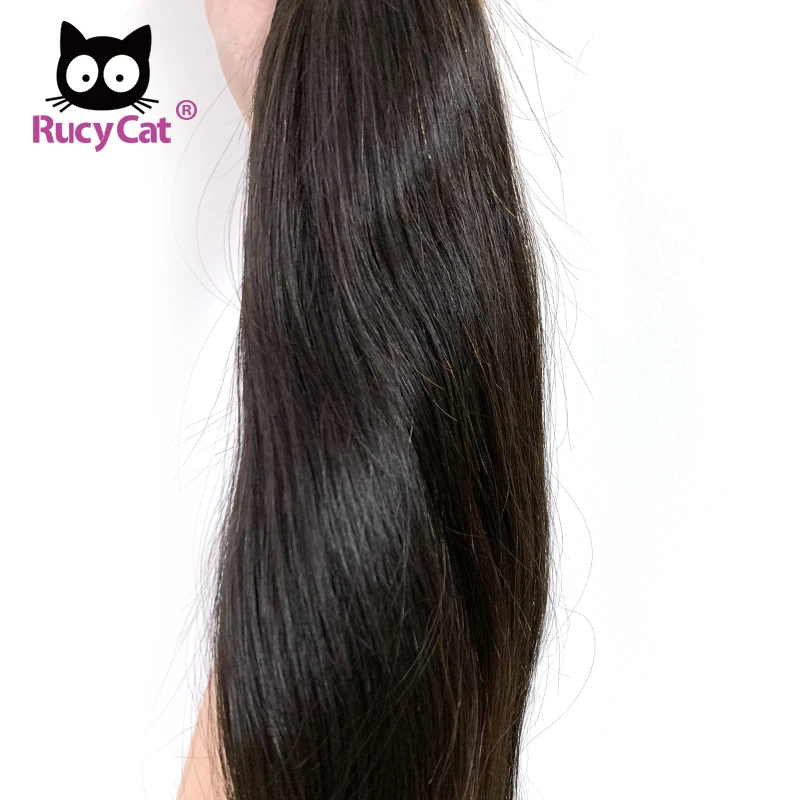 RucyCat 34 36 38 40 дюймов перуанский девственные волосы Weave Связки прямые 100%