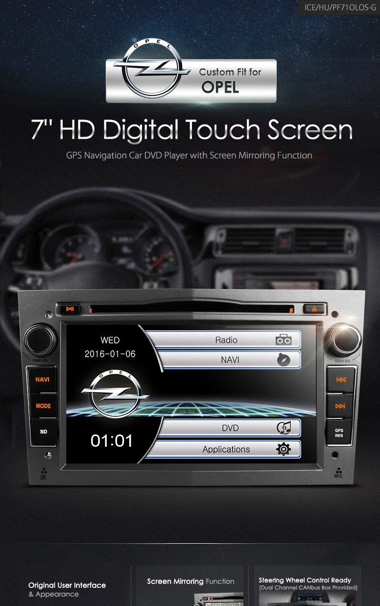 Cheap 7" Touch Screen Car DVD for Opel/Vauxhall Zafira (B) 2005-2012 & Astra (H) 2004-2010 & Meriva 2006-2008 & Vivaro 2006-2010 1