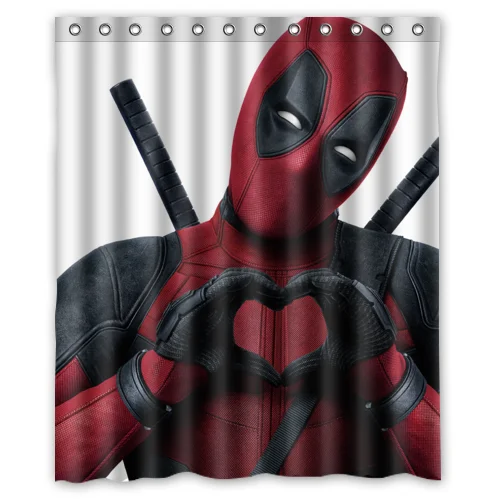 

Deadpool Love gesture custom Shower Curtain Bathroom decor various sizes Free Shipping