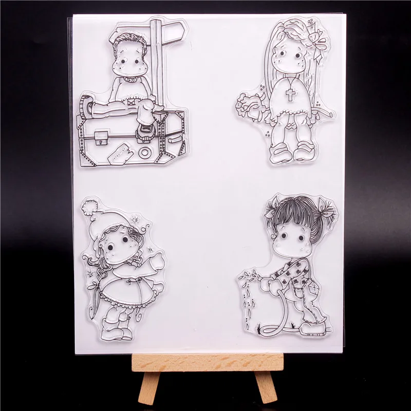 

Rubber Silicone Clear Stamps for Scrapbooking Tampons Transparents Seal Background Stamp Card child Making Making Diy boy girl