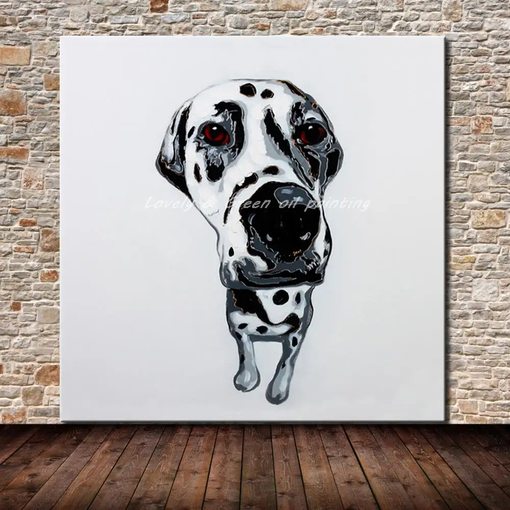 Handpainted Dog Animal Oil painting On Canvas Wall Pictures Paintings