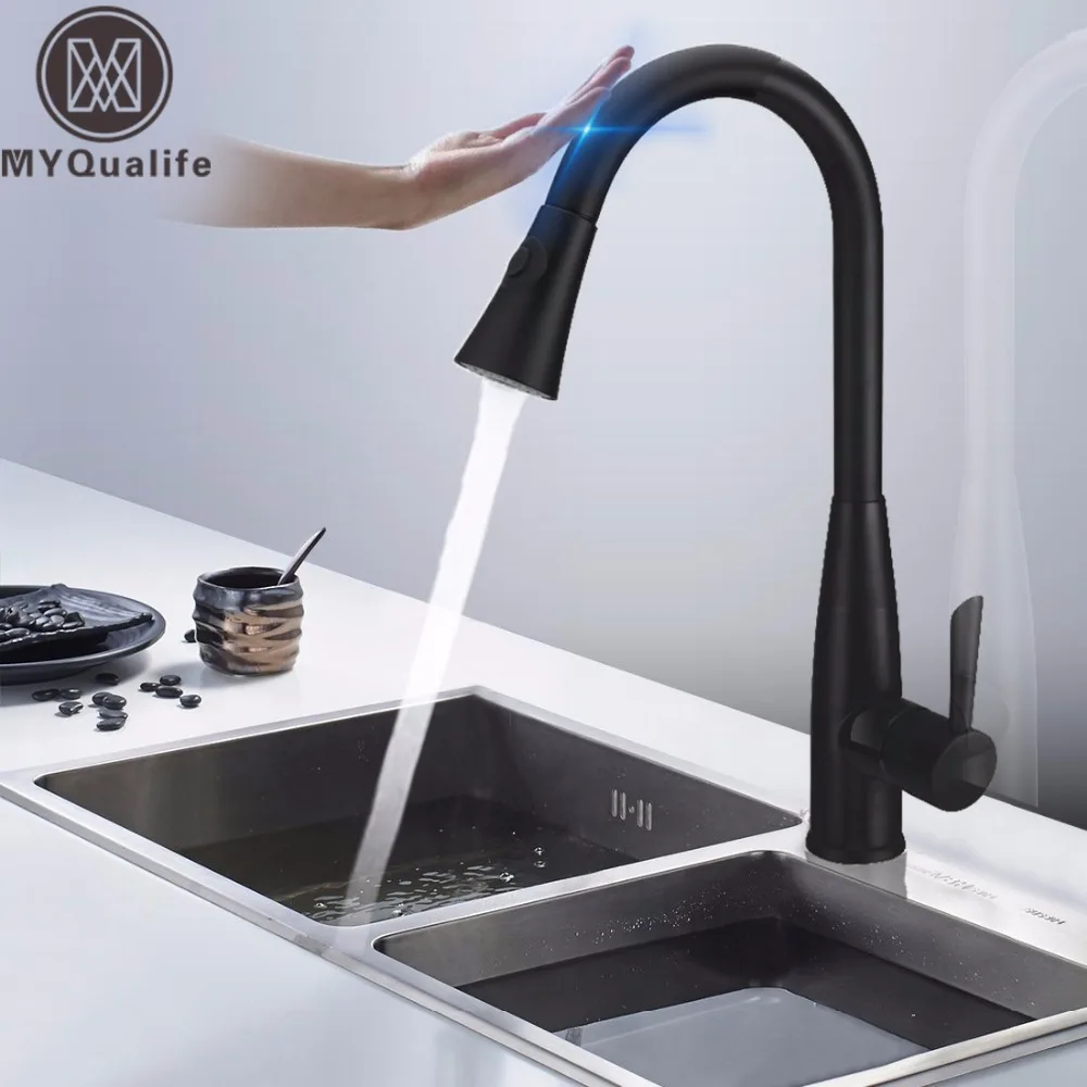 Intelligent Touch Faucet Pull Out Kitchen Mixer Faucet Deck Mounted Touch Faucet for Kitchen Sensitive Touch Control Mixer Tap