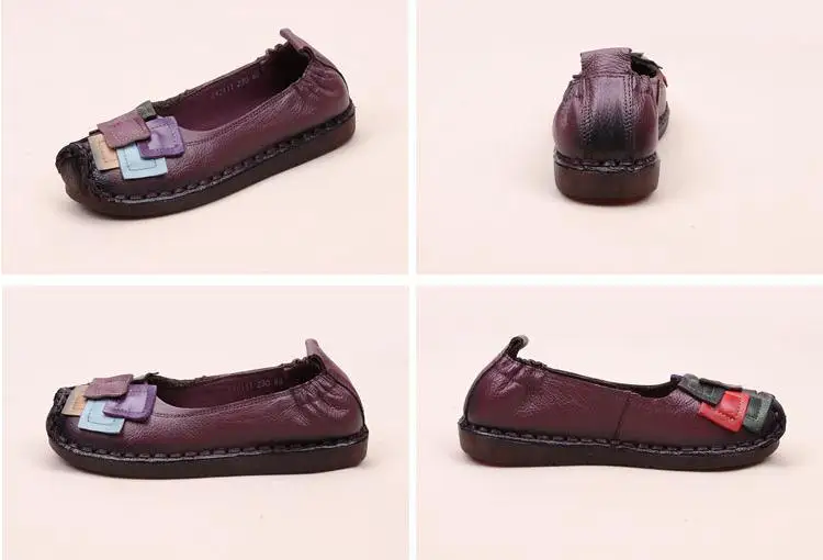 2018 Fashion Women Shoes Genuine Leather Loafers Women Mixed Colors Casual shoes Handmade Soft Comfortable Shoes Women Flats NEW (2)