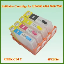 920 BK CMY картриджи Пустой многоразового картридж с чипом для HP officejet 6000 6500 7000 7500 принтер