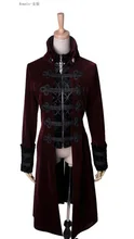 Fashion Gothic Punk Streampunk Mens Jacket Coat Hoodie Black Military Cosplay outfit