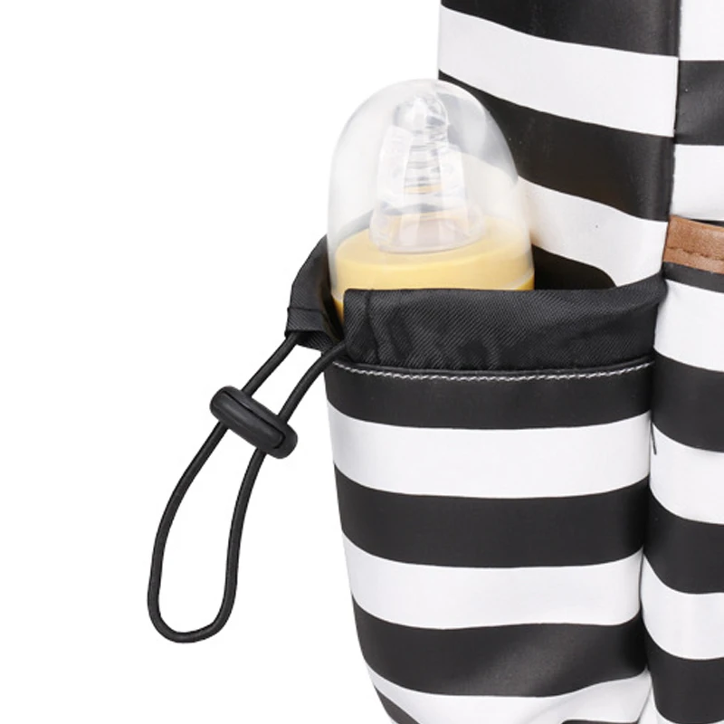 4 PcsSet Baby Diaper Bag Canvas Stripe Large Capacity Mummy Nappy Bags Fashion Mother Handbag Stroller Hook Shoulder Bag BB6006 (7)