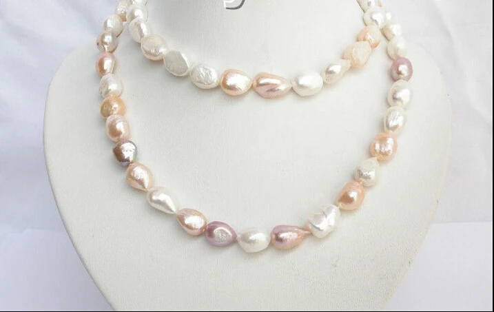

Free shipping >>>>>>Genuine 32" Baroque pink white purple pearl necklace