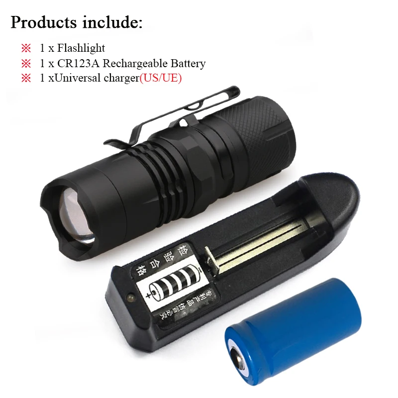 Portable Lighting Mini Zoom Flashlight cree xml T6 LED lanterna 4 Modes Waterproof torch penlight for bike With Magnet zaklamp - Испускаемый цвет: Set B