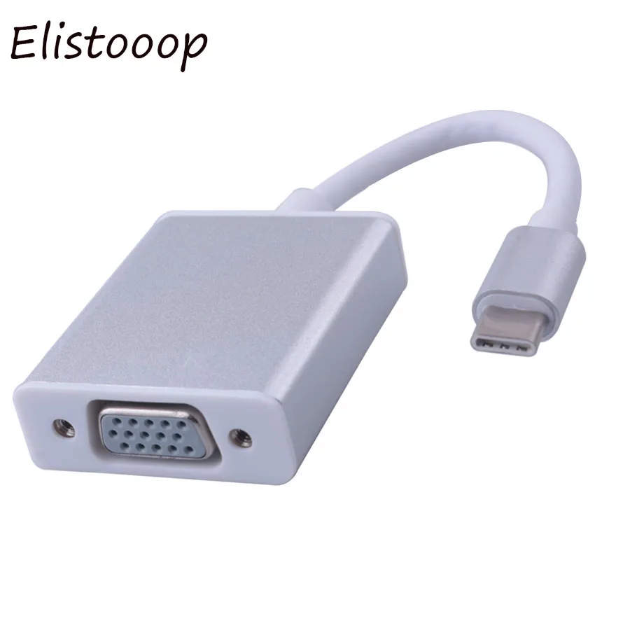 Elistooop USB 3.1 USB Type C to VGA Adapter USB C Cable Converter