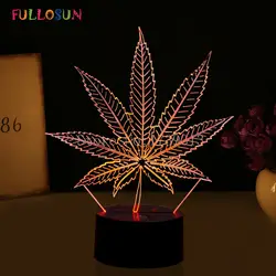 Красивые 3D иллюзия светодиодные лампы с Кленовым листом Форма ночника как друзья и праздничные подарки