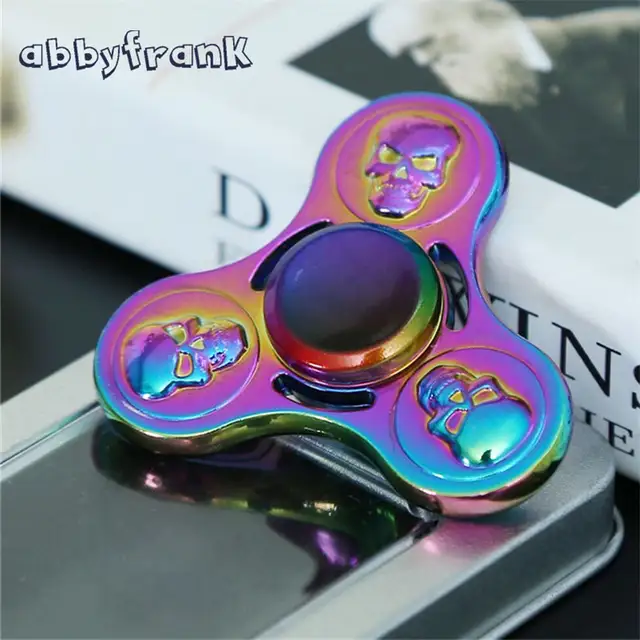 rainbow skull fidget spinner