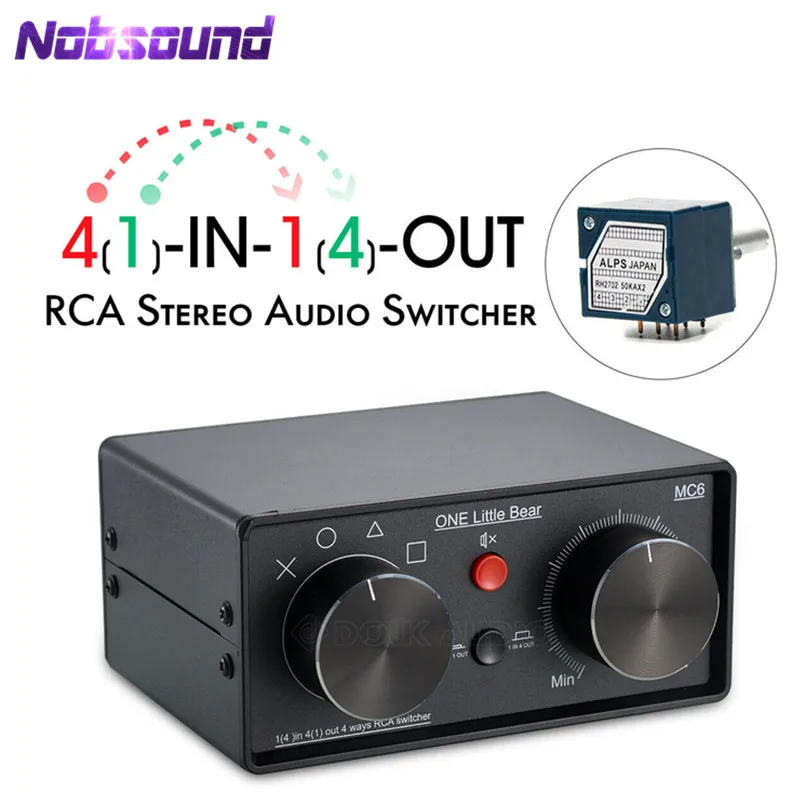 Little Bear Mini 4(1)-IN-1(4)-OUT RCA стерео аудио коммутатор Umschalter пассивный селектор черный