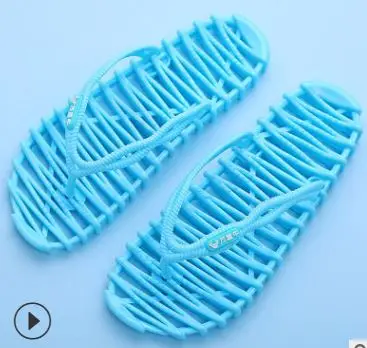 Летние массажные тапочки для душа; обувь для здоровья ног; Нескользящие мягкие домашние тапочки для мужчин и женщин; массажер для ног - Цвет: Item-2 Blue