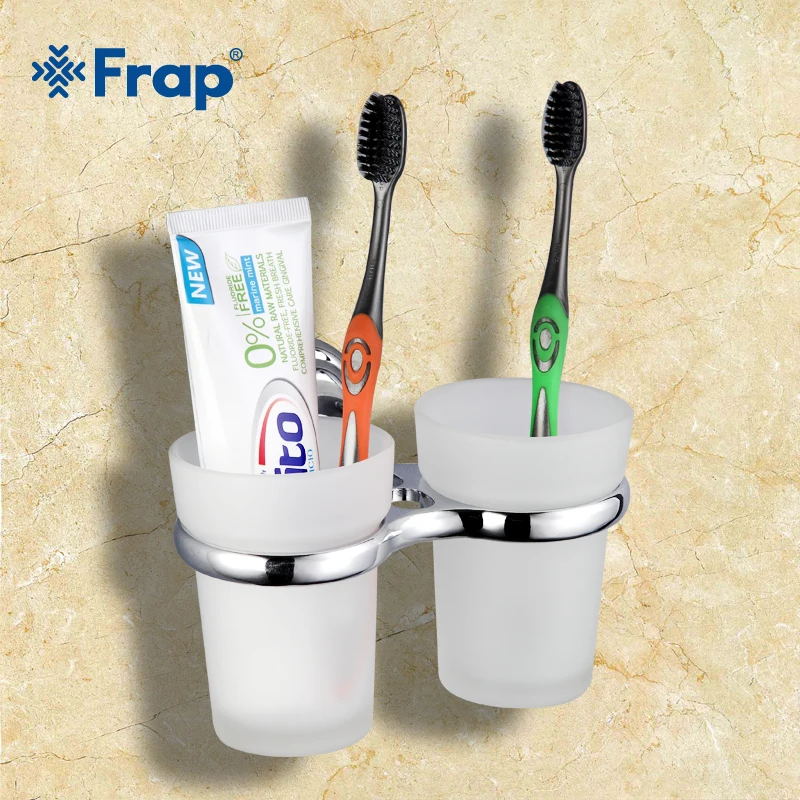 1 set High Quality Wall mount Zinc alloy cup holder Glass cups Bathroom