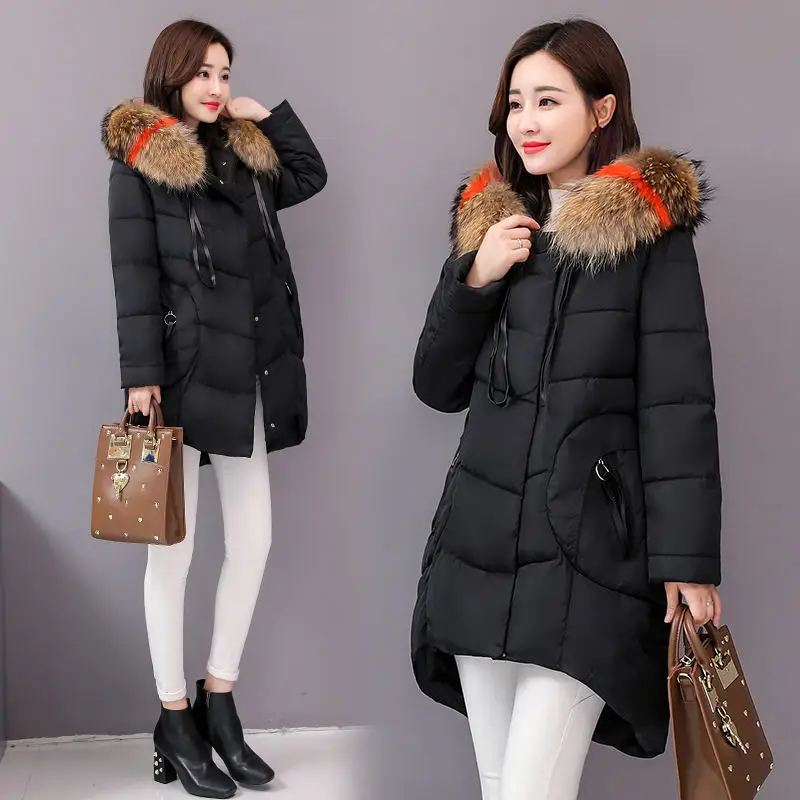 Женская куртка, пальто размера плюс, новинка, 6XL, большой размер, женские пуховики с капюшоном, длинное пальто, женские парки, зимняя верхняя одежда, X59 - Цвет: black