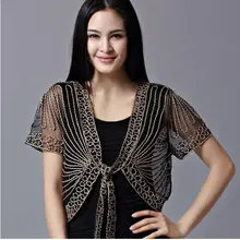 2017 High quality Summer Fashion Womens Clothing Wild Perspective Small Shawl Chiffon Lace Cardigan Gauze Lacing Boleros