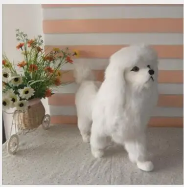 

WYZHY simulation poodle birthday gift christmas gift interior decoration teaching home model decoration to send friends