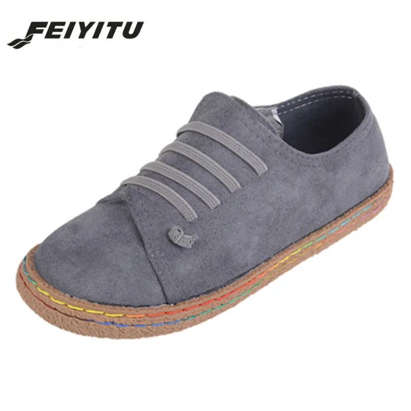 

feiyituFlat Women Autumn Shoes Woman Casual Lace-up Flats Comfortable Round Toe Loafers Shoes Flat Shoes Women black gray yellow
