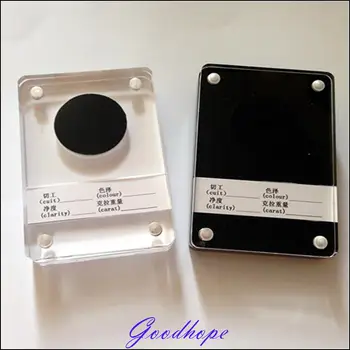 

Loose Diamond Display Box Show Case Gems Packaging Case Price Tag Jewelry Acrylic Magnetic Gemstone Holder Black and Transparent