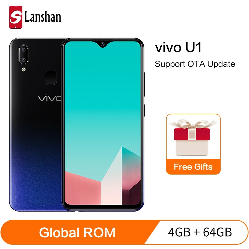 

Global ROM Original vivo U1 4G RAM 64G ROM Mobile Phone Octa Core Face ID and Fingerprint Dual Camera 4030mAh Battery Smartphone