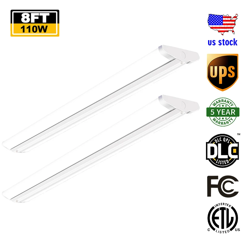 

110W Commercial Lighting LED Ultra Slim Garage Lighting Fixture LED 8ft Light LED Flush Mount Lights for Supermarket Shop Retail
