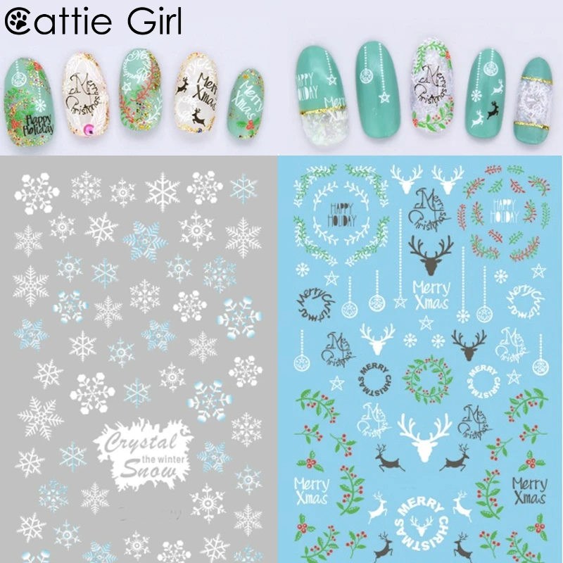 1 лист наклейки для ногтей в виде снежинок 2018 nail transfer stickers tattoo nail stickersnail | Отзывы и видеообзор