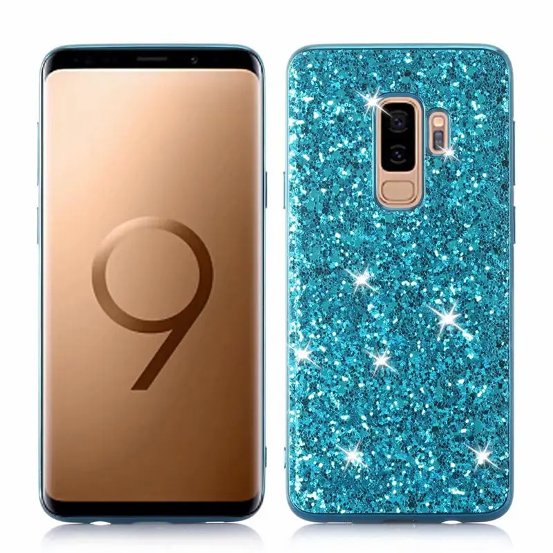 For Samsung Galaxy S10 S9 S8 Plus S7 Edge Case Silicone Bling Glitter Crystal Sequins Soft TPU Cover Fundas For Note 8 9 10 Plus