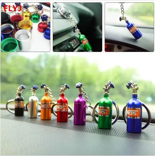 

Metal Keyring Car Keychain Auto Key Chain For NOS Key Ring Holder Keyfob Turbo Nitrgen Bottle Car Styling