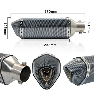 ZS гоночный мотоцикл Akrapovic Yoshimura глушитель выхлопной трубы R1 R3 R6 FZ1 FZ6 TMAX CBR CB400 Z750 Z800 GSXR ER6N ER10N Racing - Цвет: 1