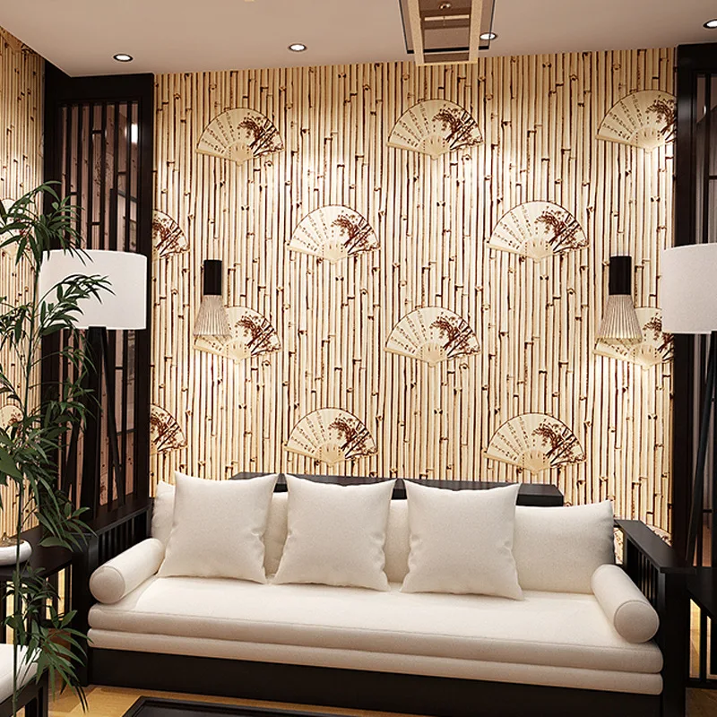 9,5 м* 0,53 м китайский веер обои Чайный домик для кабинета отеля картины маслом на холсте украшения японский бамбук классические обои
