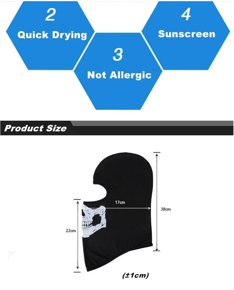 Маска для лица Зимняя Маска с черепом Бандана Балаклава для сноубординга Байкер шеи теплая спортивная повязка для головы мужские и женские лыжные маски шапка маска для бега
