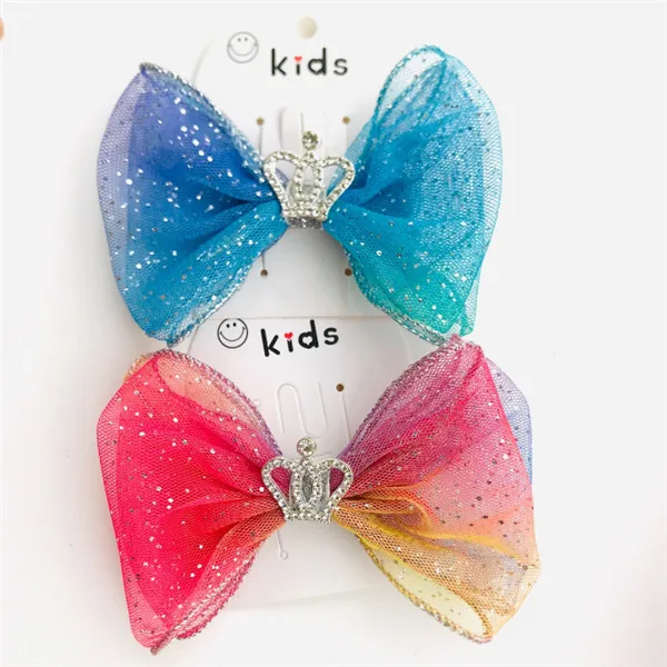 mixed colors 20 шт./партия, модные шпильки для волос, принцесса, кружево, бант, корона, шпилька, Детская мода, изысканный день рождения, вечеринка, аксессуары для волос - Цвет: mixed colors