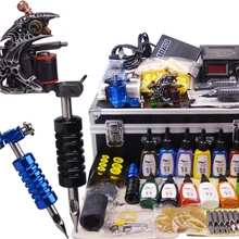 2 Лучшая тату-машинка в комплекте роторная машина 14 цветные чернила подстаканник 50 шт. иглы-наконечники ручка блок питания Набор инструментов коробка