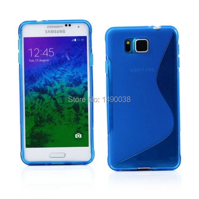 

1 Piece New Stylish TPU S Line Wave Gel Rubber Soft Back Skin Cover Case For Samsung Galaxy Alpha G850F Case Shell Free