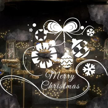 

DIY Merry Christmas Art Wall Sticker Festive atmosphere Glass Decorative stickers PVC Wallpaper JG2039