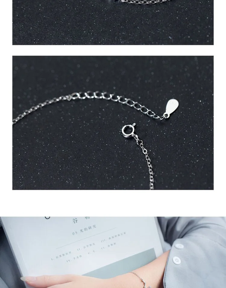 Браслеты Twelve Constellation для женщин, 925 пробы, серебряный, корейский стиль, милый браслет в стиле минимализма, Femme, модное ювелирное изделие, подарок