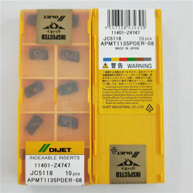 APMT1135PDER-08 JC5118/JC8015 100% DIJET оригинальная карбидная вставка лучшего качества 10 шт./лот