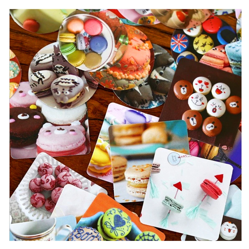 

46Pcs/Box stickers Cute Macaroon Pattern Decoracion Journal Stickers Scrapbooking Stationery Student Office Supplie DIY Gift