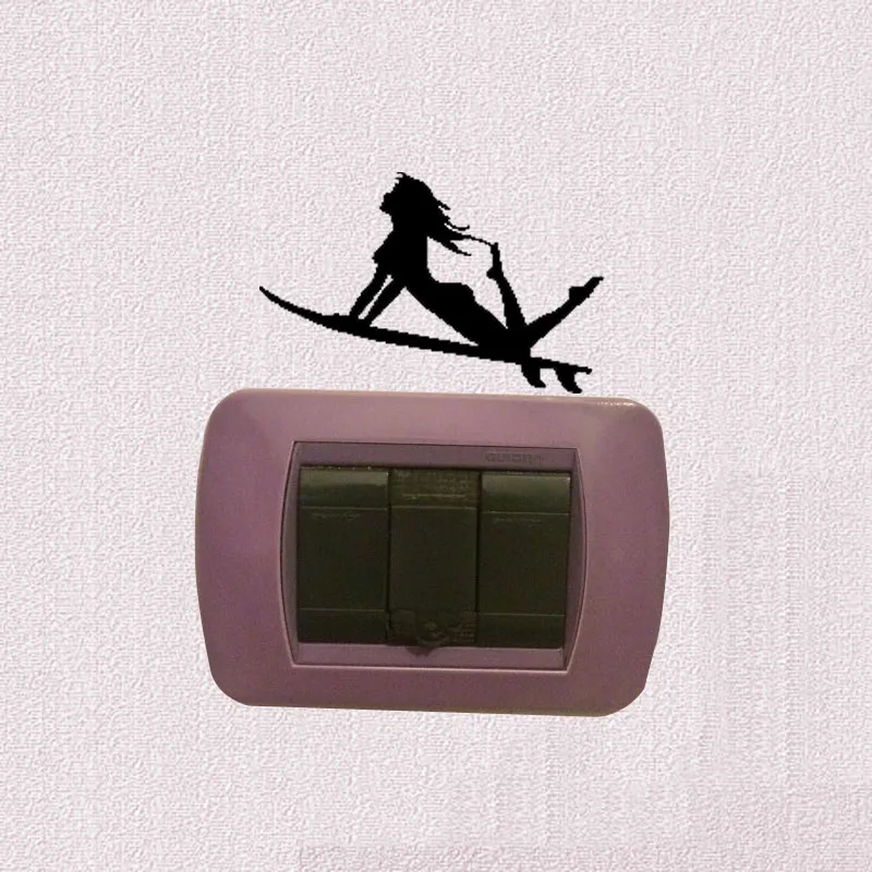 

Sexy Girl On Surf Board Fashion Wall Decals Switch Sticker Decor 5WS1167