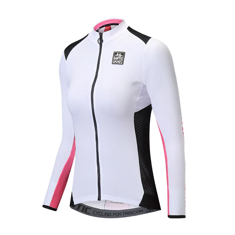 Santic женские велосипедные футболки с длинным рукавом Pro Fit дорожный велосипед MTB Топ майки Весна Лето велосипедные топы Размер S-2XL L8C01093
