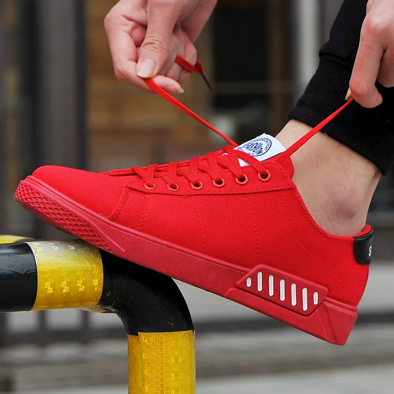 

2019 Spring White Canvas Shoes Men Casual Shoes Male Lace-up Comfortable Sneakers Fashion Brand Man Flat Footwear Zapatos Hombre