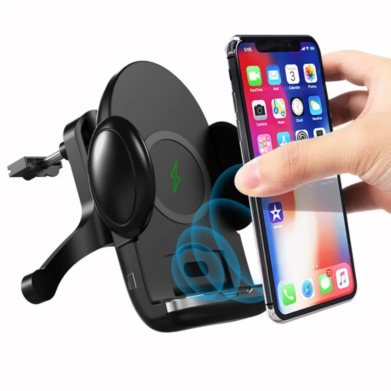 Universal 10W Qi Wireless Car Charger Holder Stand Smart Infrared Sensor for  Xiaomi 8 iPhone X /XS /XR/8SamSung Note 9/S9 / S8