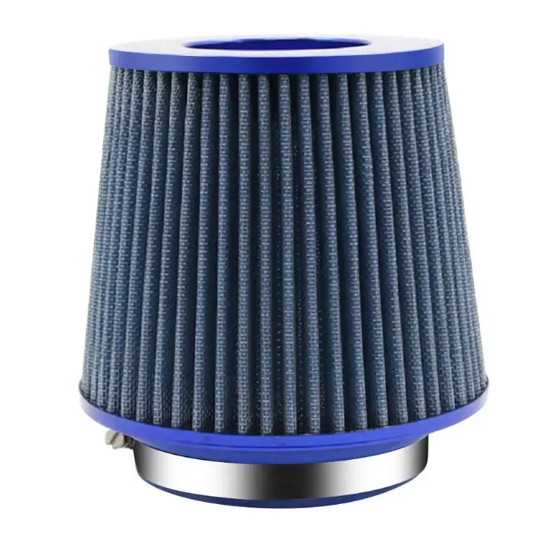 

Tirol High Flow Short Ram Cold Air Intake Round Cone Air Filter Universal Blue Double-Layer Wire Mesh Filter Mushroom Head