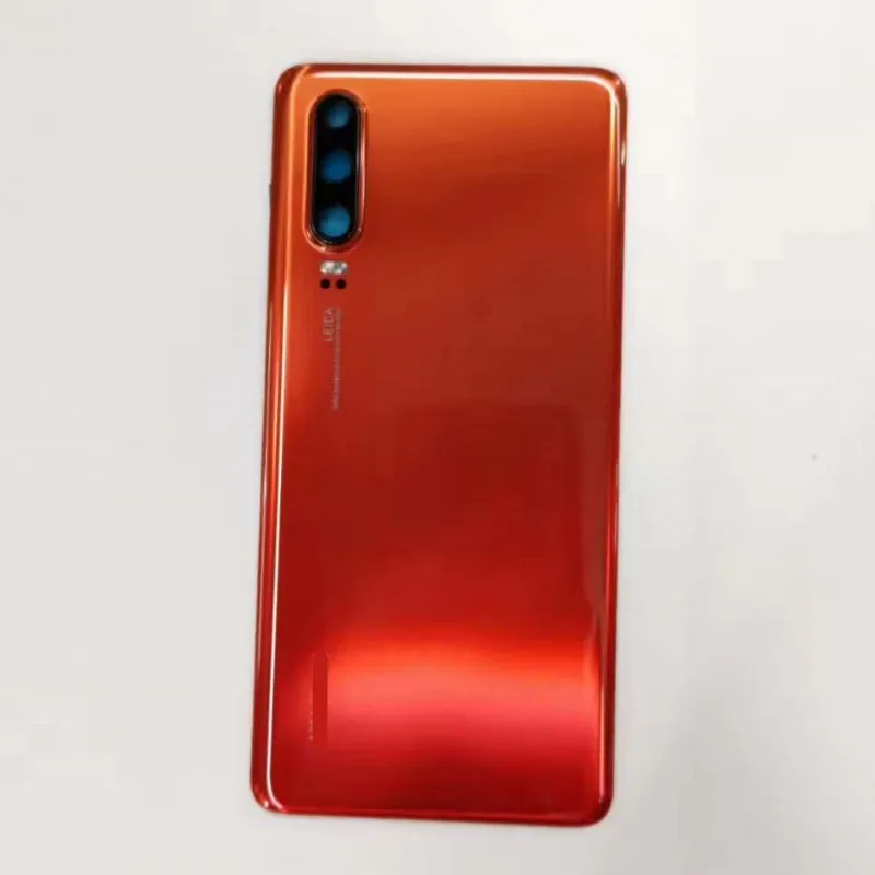 Задний корпус для HUAWEI P30 задняя крышка стеклянная батарея чехол с логотипом Замена объективов камеры - Цвет: Amber Sunrise